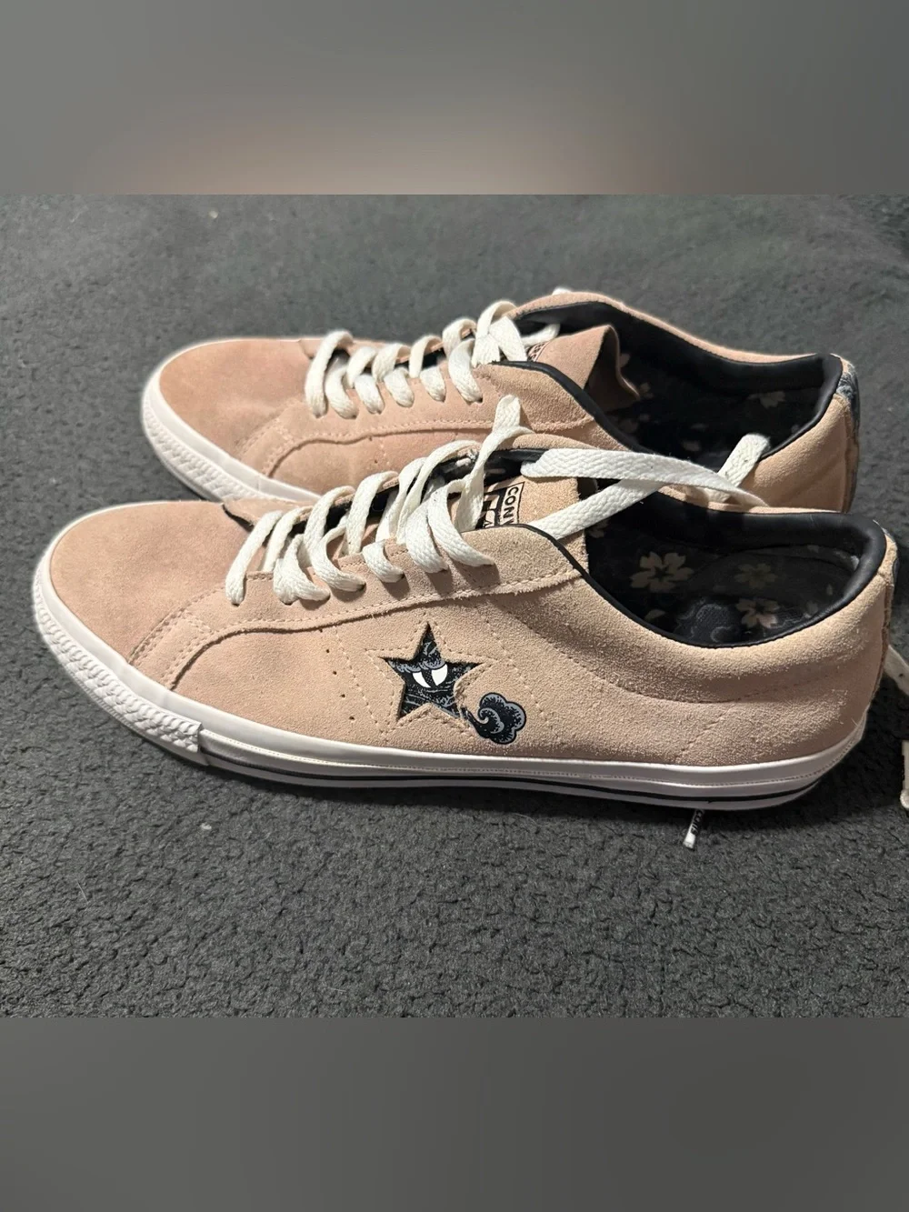 Converse Suede One Star Sneakers in Blush Pink and White